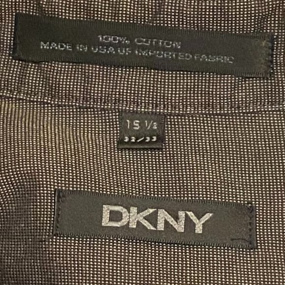 DKNY brown men's pocket shirt 100% cotton 15 (1/2) 32-33 - Picture 3 of 3
